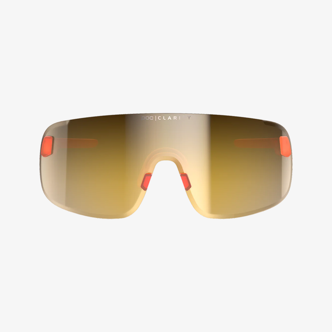 POC Elicit Fluorescent Orange Translucent / Clarity Road Gold Mirror / Cat.2 Frontansicht