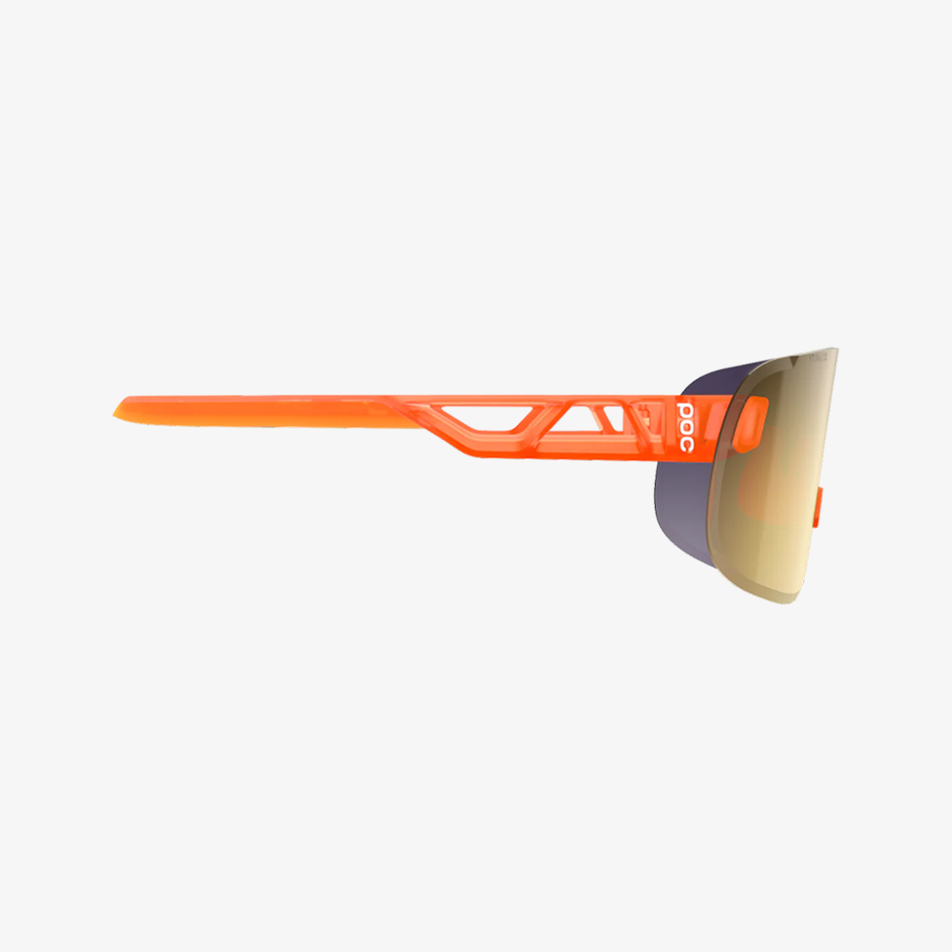POC Elicit Fluorescent Orange Translucent / Clarity Road Gold Mirror / Cat.2 Seitenansicht