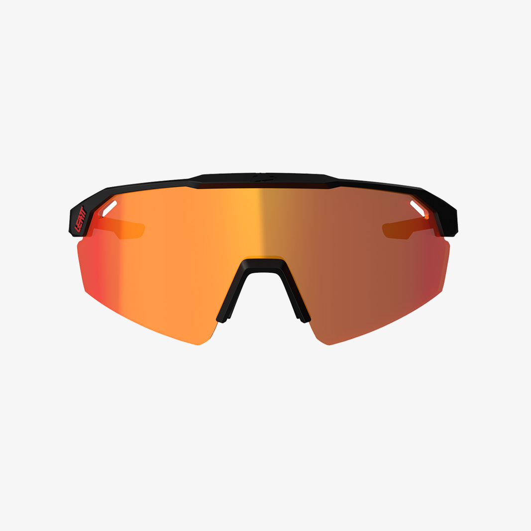 LEATT SpeedViz Lite - Satin Black / Iriz Cryztal Red face