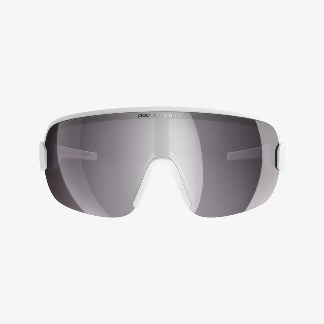 POC Aim Hydrogen White / Clarity Road Sunny Silver Mirror Front