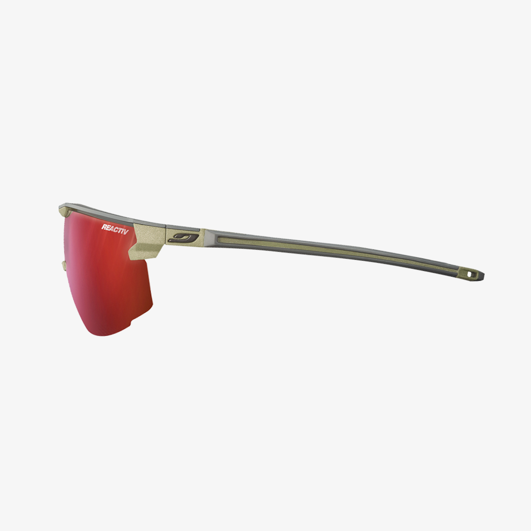 Julbo Ultimate Dunkelgrau - Grün / Reactiv 0-3 High Contrast Seitenansicht