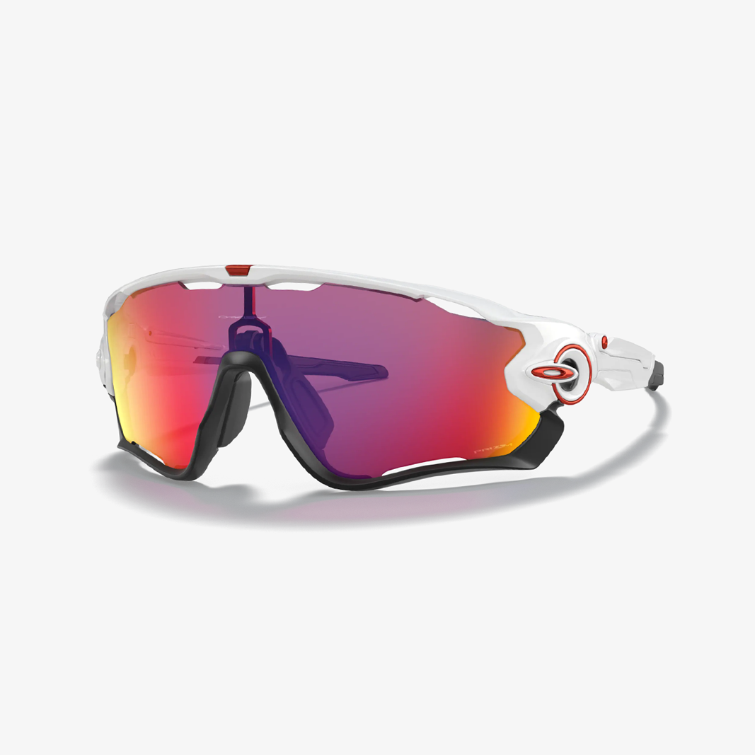 Oakley Jawbreaker / Polished White Prizm Road 45° Ansicht