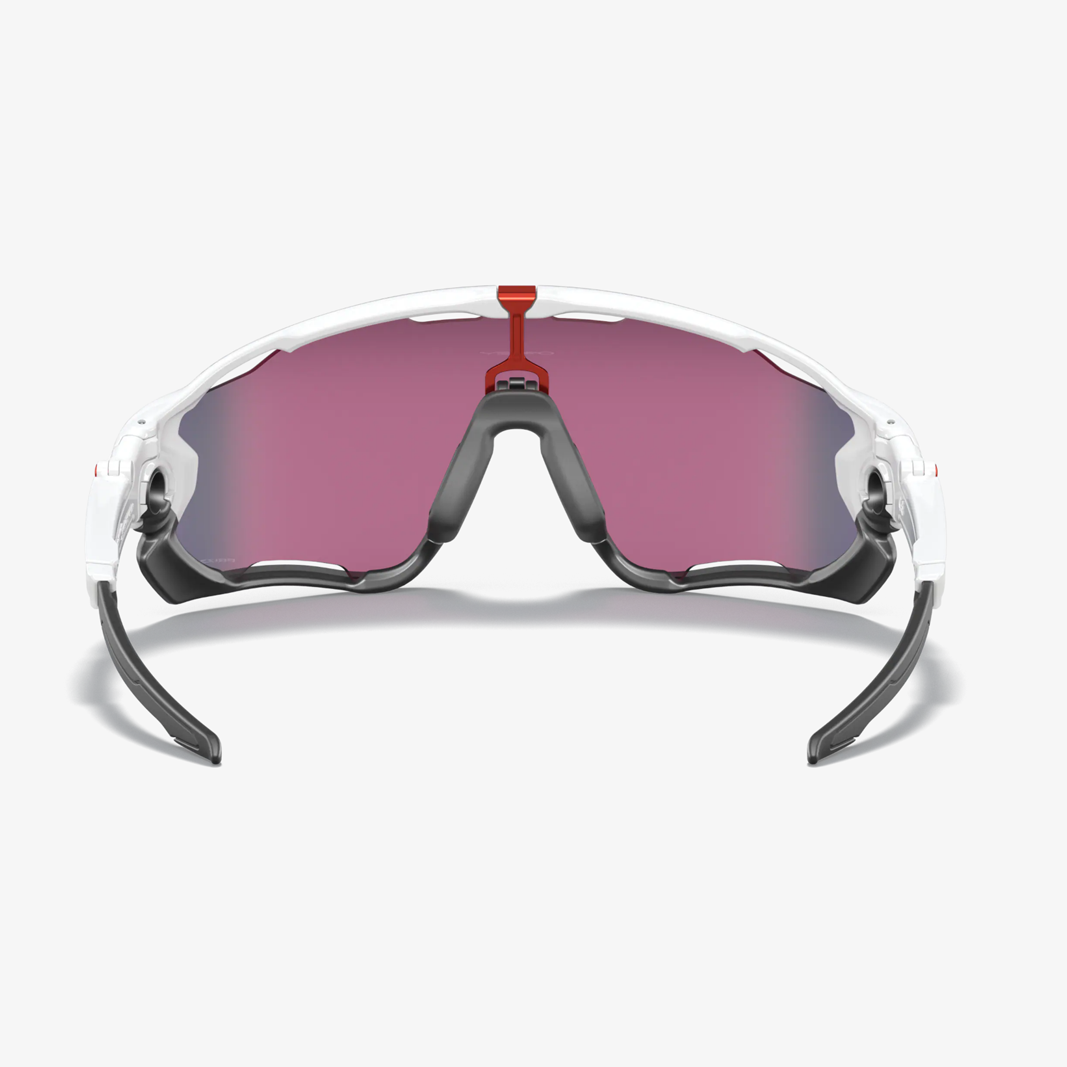 Oakley Jawbreaker / Polished White Prizm Road Rückansicht