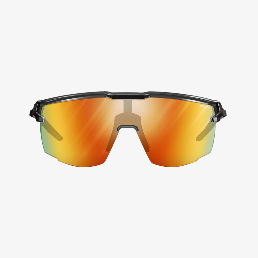 Julbo Ultimate Schwarz - Rot / Reactiv 1-3 Light Amplifier Frontansicht