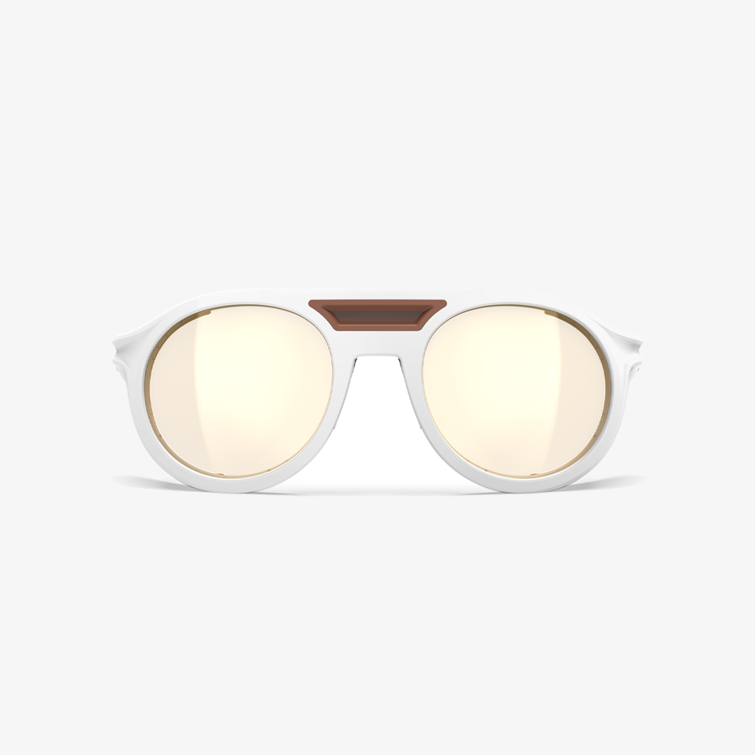 Rudy Project Voyager / White Gloss ImpactX Photochromic Laser Summit face