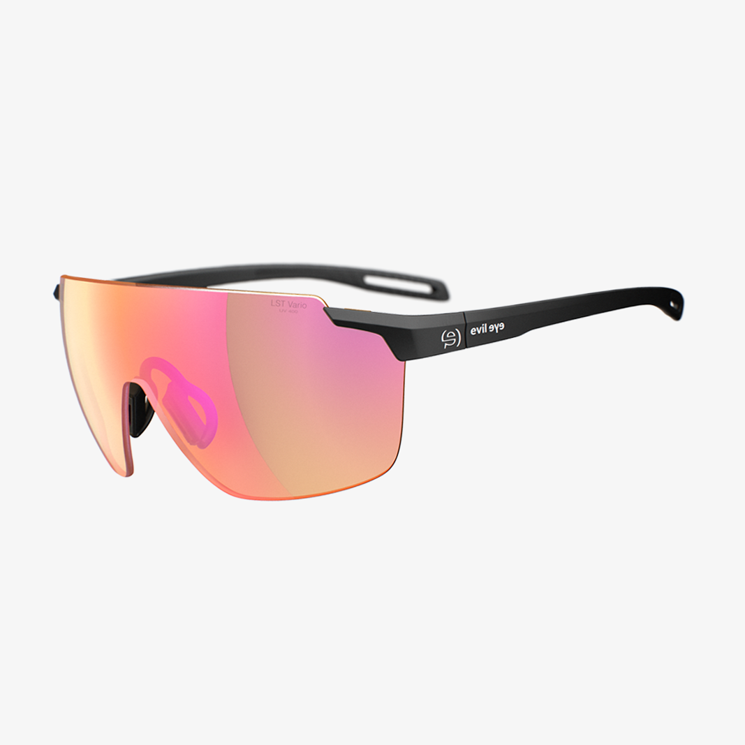 evil eye Vistair-X e029 / Black Matt LST Bright vario Purple Mirror 45° Ansicht