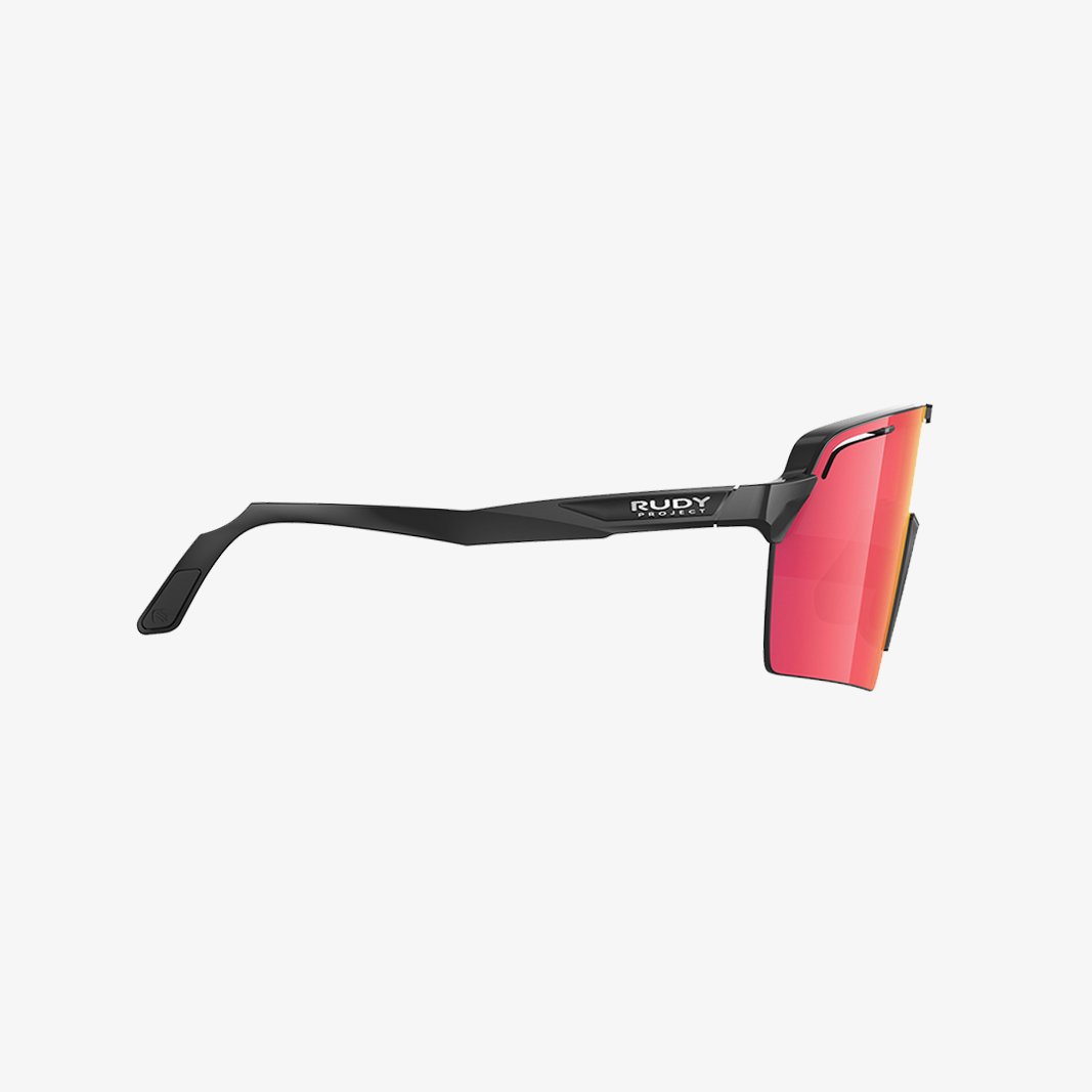 Rudy Project Spinshield Pro / Black Gloss - Multilaser Red Seitenansicht